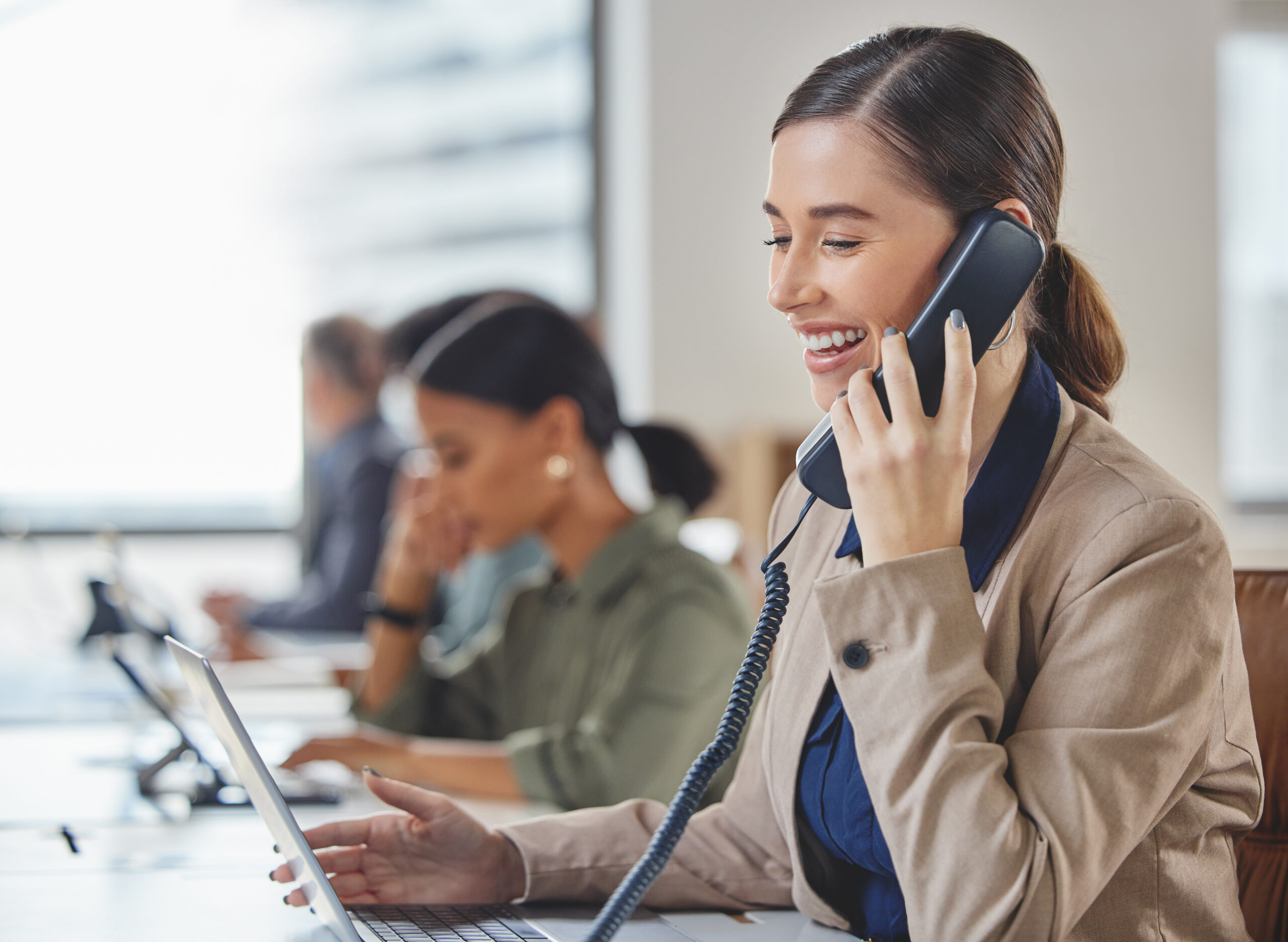 Sales professional on the phone