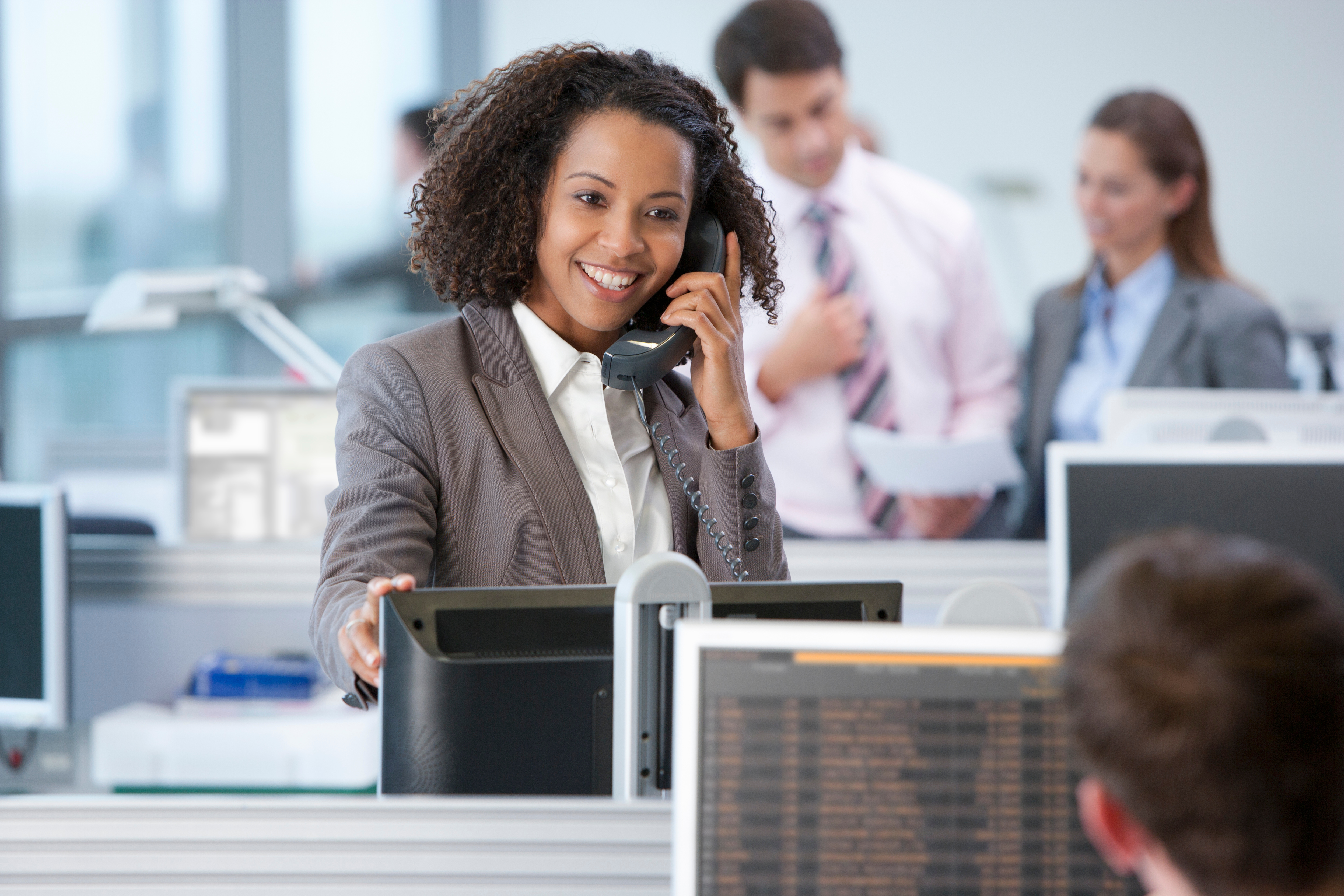 Professional on the phone at work